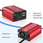 MEIND M6500 150W bilstrømomformer 12V DC til 220V AC-konverter med dobbelt USB-porte