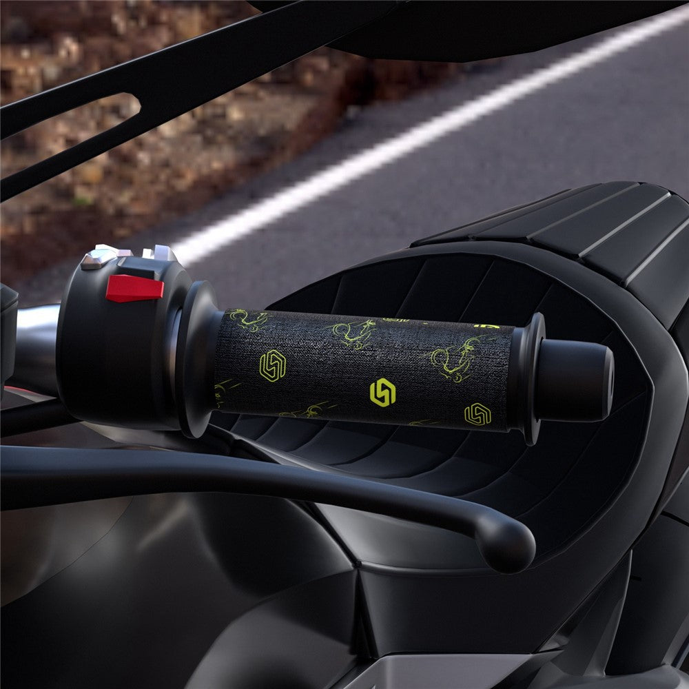 WUPP CS-974B1 1 Pair Stylish Pattern Motorcycle Heated Grips Handlebar Heating Pads 3-Gear Adjustable Motorbike Handlebar Heating Cover