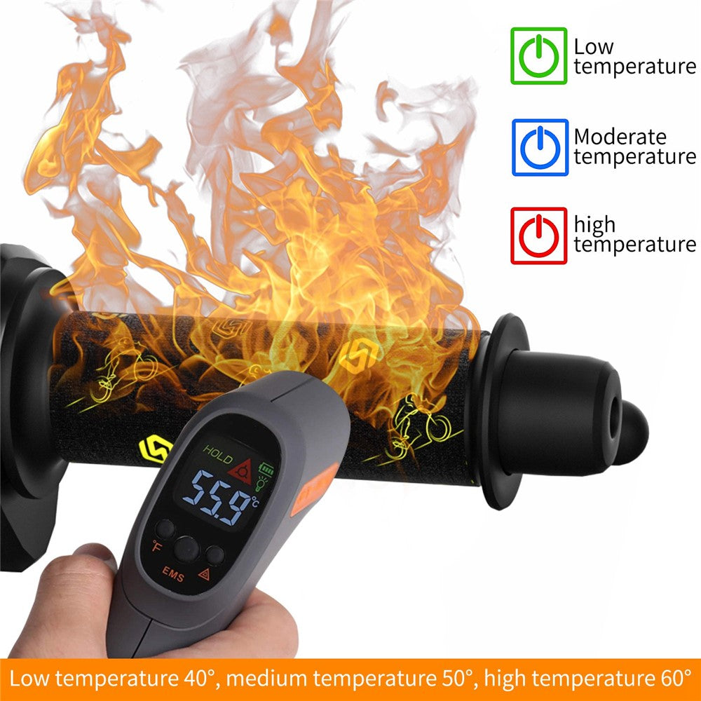 WUPP CS-974B1 1 Pair Stylish Pattern Motorcycle Heated Grips Handlebar Heating Pads 3-Gear Adjustable Motorbike Handlebar Heating Cover