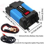 SOLIKETECH 500W 12V-110V Bilstrømomformer LED Batteridisplay Omformer Konverter med cigarettænderkabel