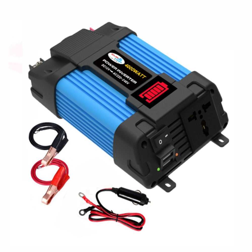 SOLIKETECH 300W Bil Power Inverter med Cigarettænderkabel, LED Batteridisplay 12V-220V Power Inverter Konverter