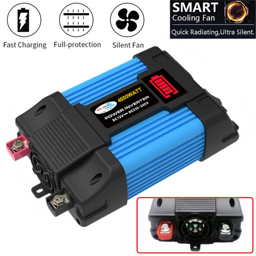 SOLIKETECH 300W Bil Power Inverter med Cigarettænderkabel, LED Batteridisplay 12V-220V Power Inverter Konverter