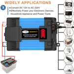 SOLIKETECH 300W Bil Power Inverter med Cigarettænderkabel, LED Batteridisplay 12V-220V Power Inverter Konverter