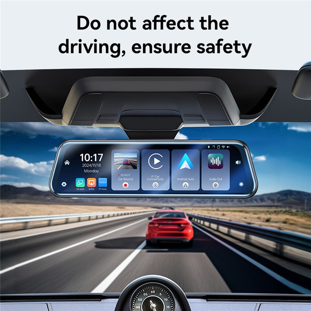 YESIDO KM24 Carplay Streaming Rearview Mirror Dash Cam Android Auto Airplay Screen