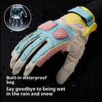 GOLOVEJOY Shock Absorbing Touchscreen Motorcycle Gloves Waterproof Winter Fleece Lined Mittens