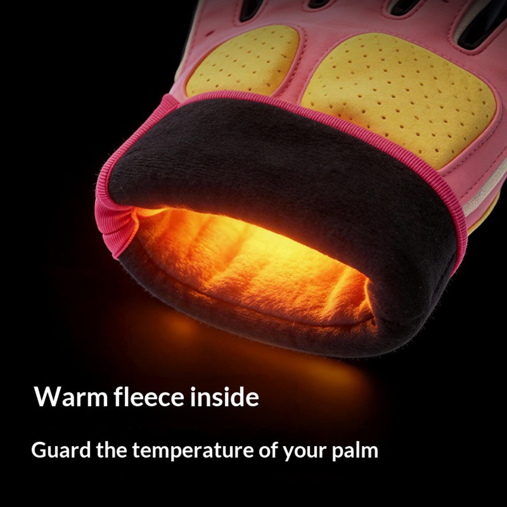 GOLOVEJOY Shock Absorbing Touchscreen Motorcycle Gloves Waterproof Winter Fleece Lined Mittens