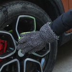 BY-835 Chenille Car Washing Glove Strong Water Absorption Double-sided Car Cleaning Glove