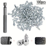 100 st 9 x 4 mm skruvdäckdubbar för bil, lastbil, motorcykel, cykel, dammdäcksdubbar