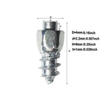 100 st 9 x 4 mm skruvdäckdubbar för bil, lastbil, motorcykel, cykel, dammdäcksdubbar