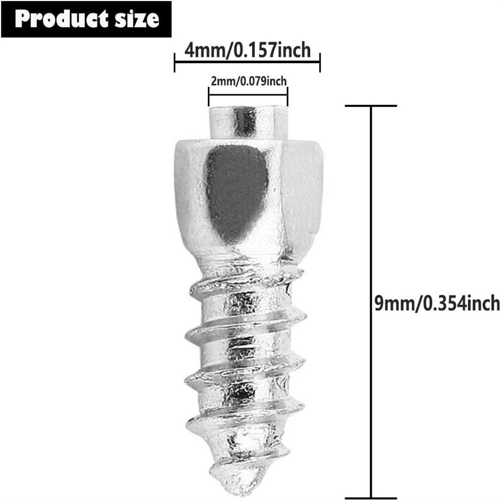 100 st 9 x 4 mm skruvdäckdubbar för bil, lastbil, motorcykel, cykel, dammdäcksdubbar
