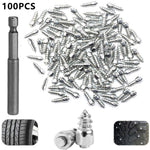 100 stk. 12 x 4 mm Skrue-dækpigge til bil, lastbil, motorcykel, cykel, støvle, dækpigge