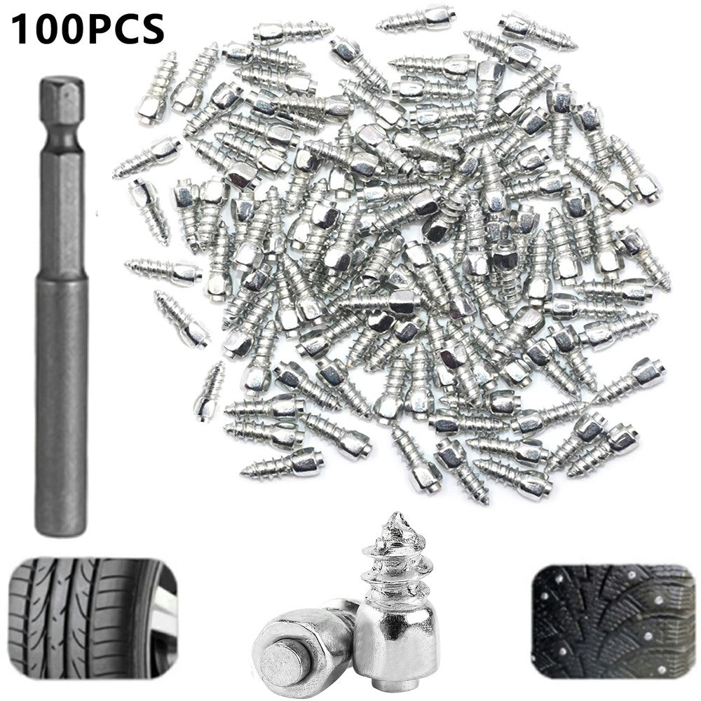 100 stk. 12 x 4 mm Skrue-dækpigge til bil, lastbil, motorcykel, cykel, støvle, dækpigge