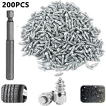 200 Pcs 12 x 4mm Screw-in Tire Studs Wheel Tire Studs for Car Truck Motorcycle Bicycle Boot Tire Spikes