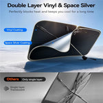 NMOISS M Size Car Windshield Sun Shade Umbrella Double Layer UPF50+ 99% UV Protection Umbrella Cover