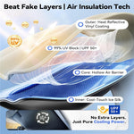NMOISS M Size Car Windshield Sunshade Double Layer Heat Insulation 99% UV Protection UPF50+ Sun Shade Visor Shield Cover
