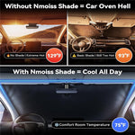 NMOISS M Size Car Windshield Sunshade Double Layer Heat Insulation 99% UV Protection UPF50+ Sun Shade Visor Shield Cover
