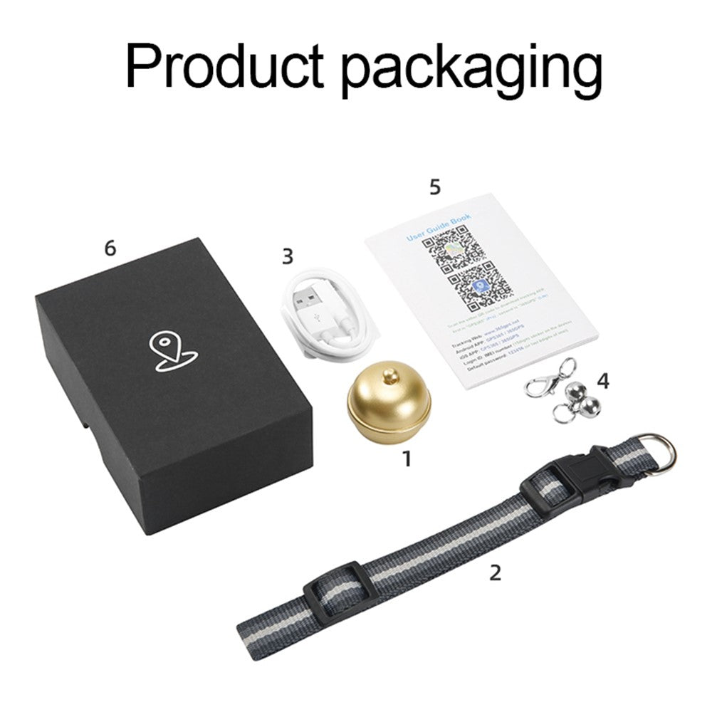 G15 WiFi Real-Time Tracker IP67 Waterproof Collar Tinkle Bell Finder Tracking Collar Device