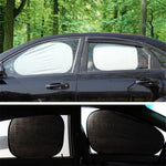 BY-342 6Pcs Car Windshield Sun Shade Set Silver Coated Cloth Car Windshield Cover Front Rear Window Visor