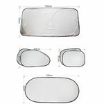 BY-342 6Pcs Car Windshield Sun Shade Set Silver Coated Cloth Car Windshield Cover Front Rear Window Visor