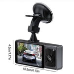 Triple Lens Dashcam 3 Inch IPS Screen 1080P HD Night Vision Car Recording WiFi Camera