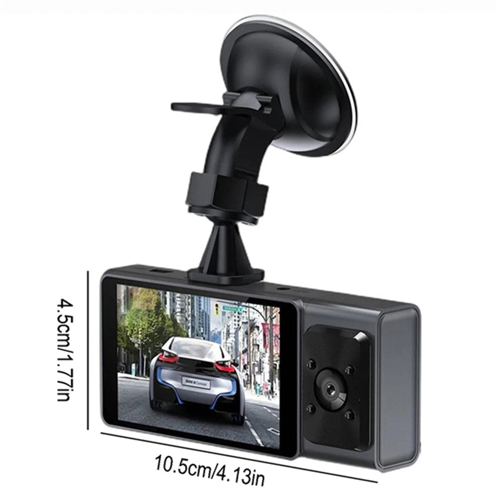 Triple Lens Dashcam 3 Inch IPS Screen 1080P HD Night Vision Car Recording WiFi Camera