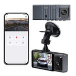 Triple Lens Dashcam 3 Inch IPS Screen 1080P HD Night Vision Car Recording WiFi Camera