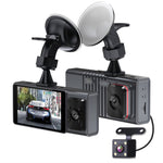 Triple Lens Dashcam 3 Inch IPS Screen 1080P HD Night Vision Car Recording WiFi Camera