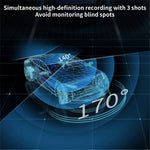 Triple Lens Dashcam 3 Inch IPS Screen 1080P HD Night Vision Car Recording WiFi Camera