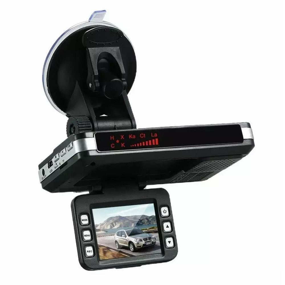 2-i-1 Nattevison Bil DVR Hastighedskamera Alert Dash Cam Radar Detektor (russisk version)