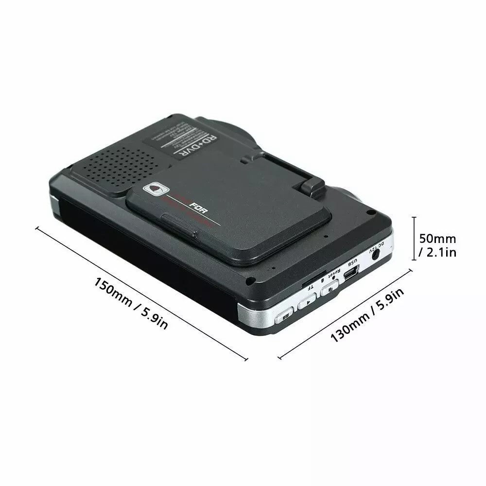 2-i-1 Nattevison Bil DVR Hastighedskamera Alert Dash Cam Radar Detektor (russisk version)