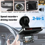 2-i-1 Nattevison Bil DVR Hastighedskamera Alert Dash Cam Radar Detektor (russisk version)