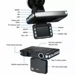 2-i-1 Nattevison Bil DVR Hastighedskamera Alert Dash Cam Radar Detektor (russisk version)