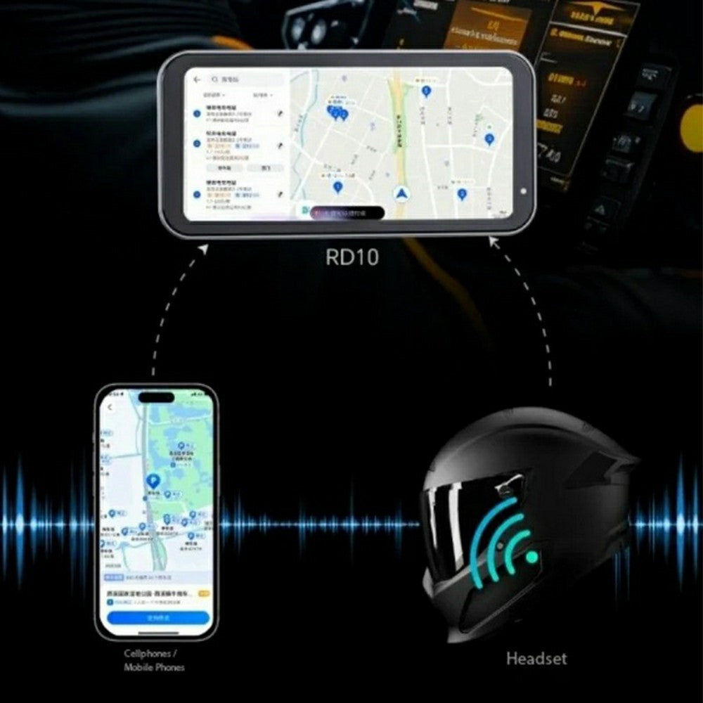 SJCAM RD10 6.25 Inch CarPlay  /  Android Auto Wireless Screen Mirroring Dual Camera Waterproof Motorcycle Dash Cam