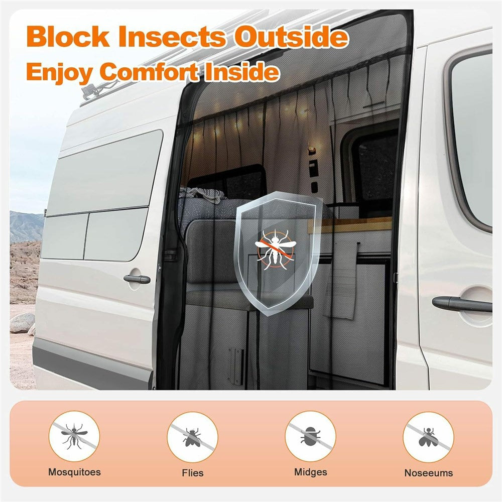 115cm Magnetic Fly Screen RV Sliding Door Mosquito Net for Campervans Insect Proof Curtain