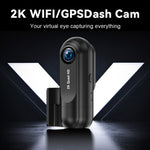 2K WiFi Dash Cam Vidvinkel HD Nattesyn Bil DVR Optager Understøtter Loop-optagelse