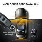 9728D 1080P WiFi Dash Cam HD 4 Channel Cameras with Night Vision Loop Recording