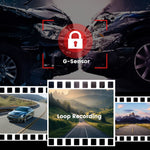 F9 3 Channels Dash Cam GPS 4K Front + 1080P Inside and Rear Night Vision Car Camera Support WiFi App Control