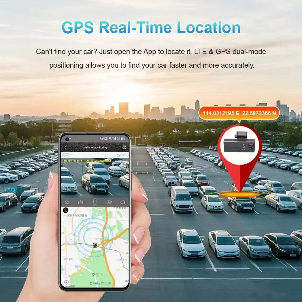 VM01-EU 1080P 4G WiFi Dual Lens Car Dash Cam with Night Vision Parking Monitor, EU Version