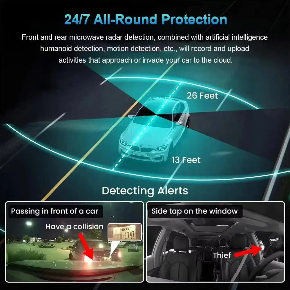 VM01-EU 1080P 4G WiFi Dual Lens Car Dash Cam with Night Vision Parking Monitor, EU Version