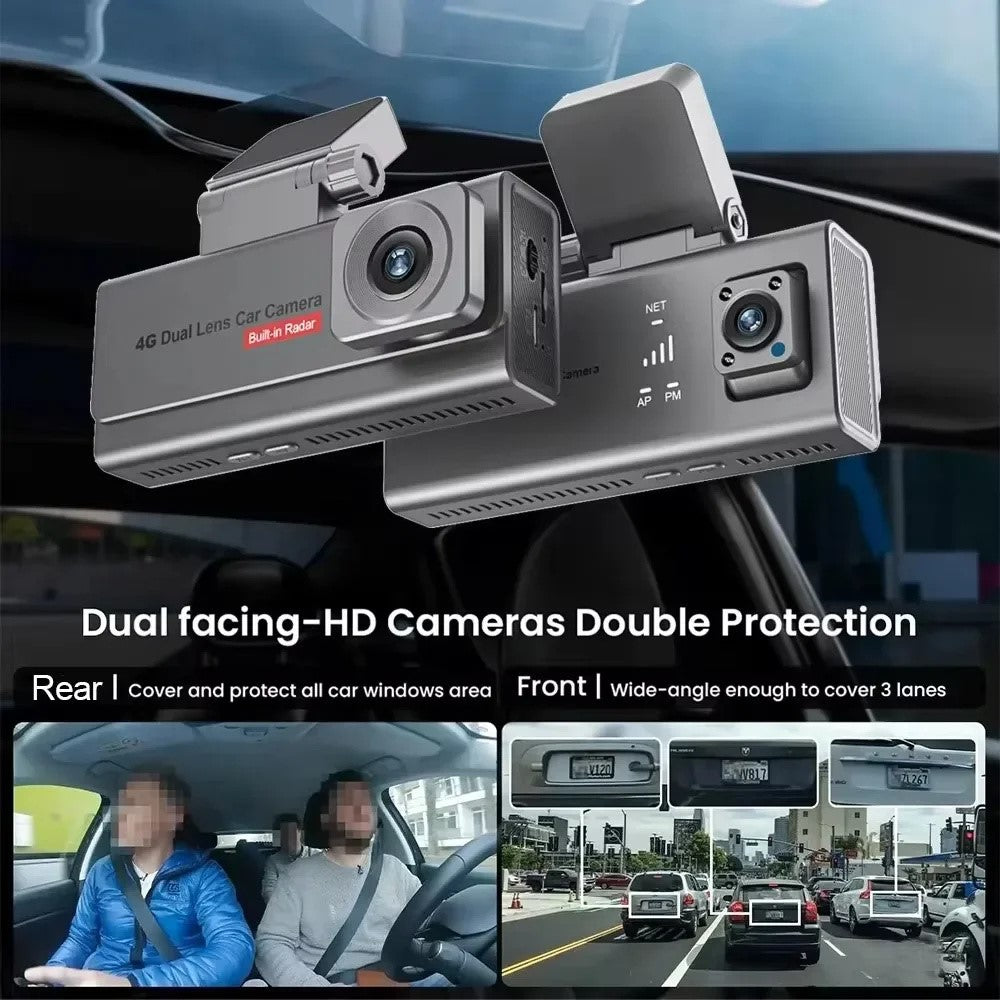 VM01-EU 1080P 4G WiFi Dual Lens Car Dash Cam with Night Vision Parking Monitor, EU Version