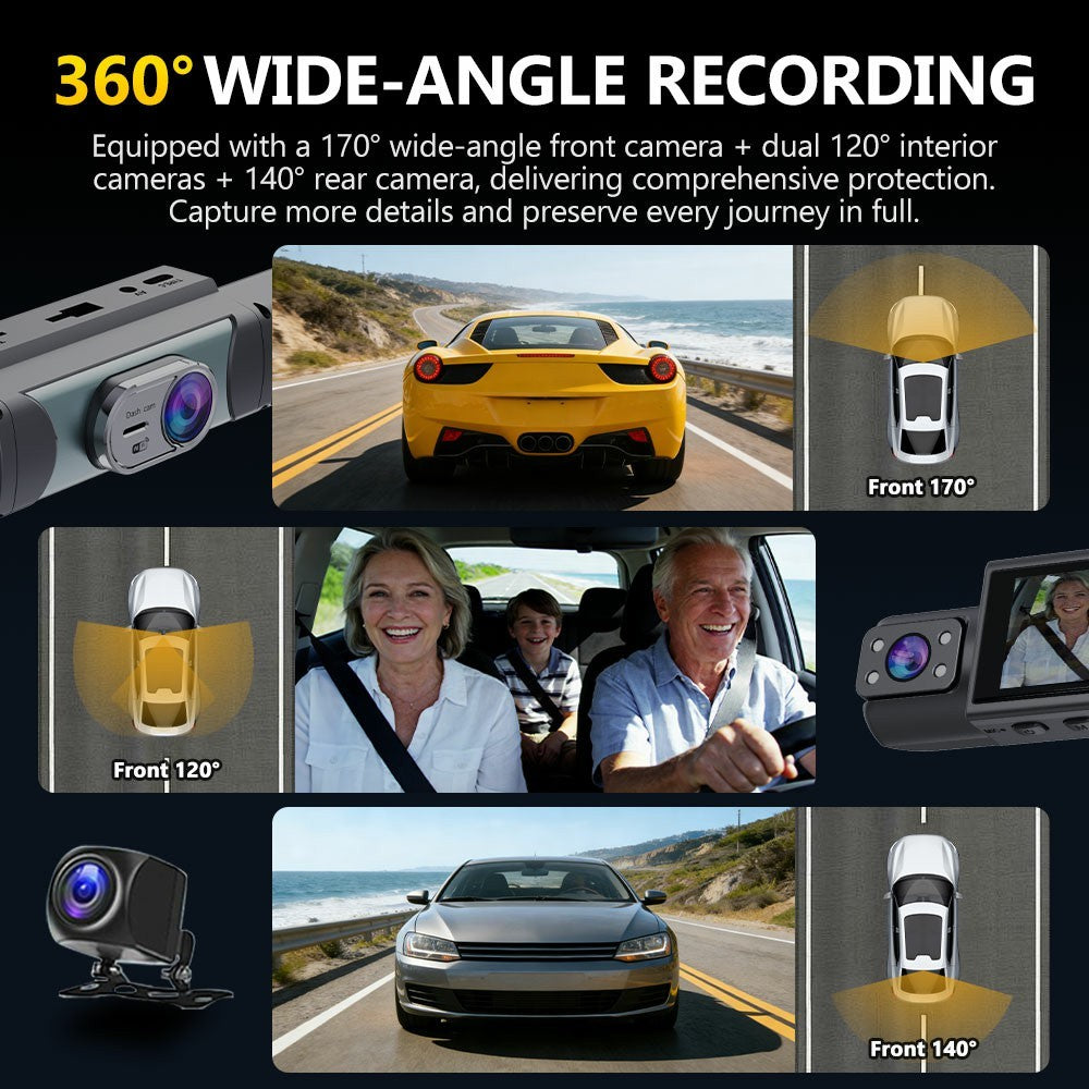 C315 4-Channel 1080P WiFi Dash Cam Parking Monitor G-sensor Loop Recording Night Vision Backup Camera