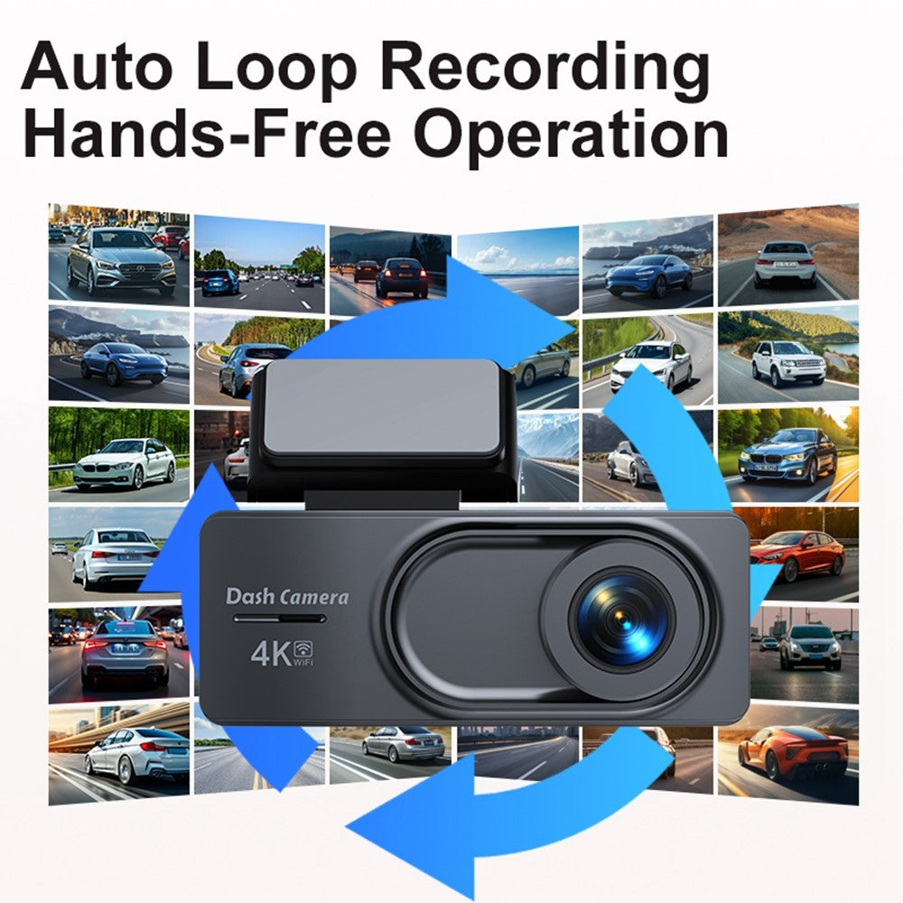 L50 4K Dash Cam Front Rear Dual Camera 160 Degree Wide Angle WiFi Parking Monitor Driving Recorder