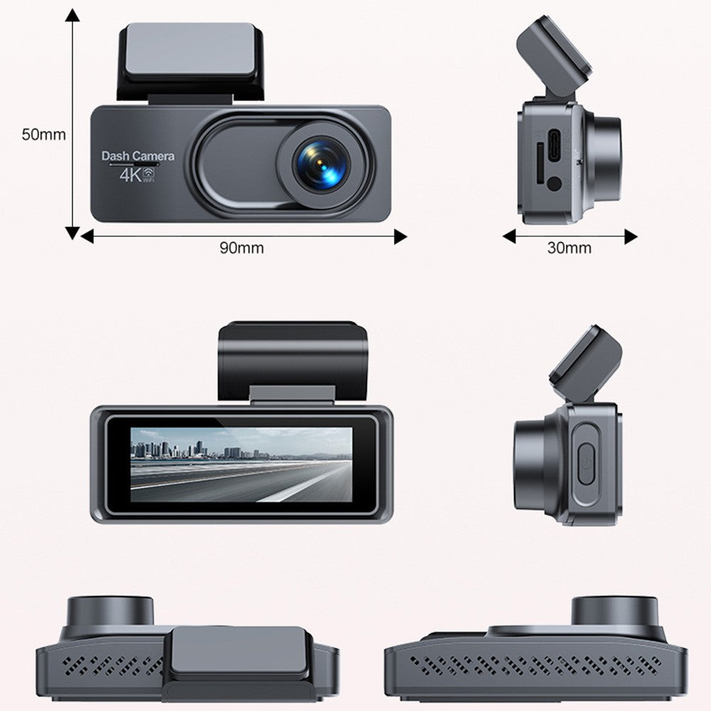 L50 4K Dash Cam Front Rear Dual Camera 160 Degree Wide Angle WiFi Parking Monitor Driving Recorder