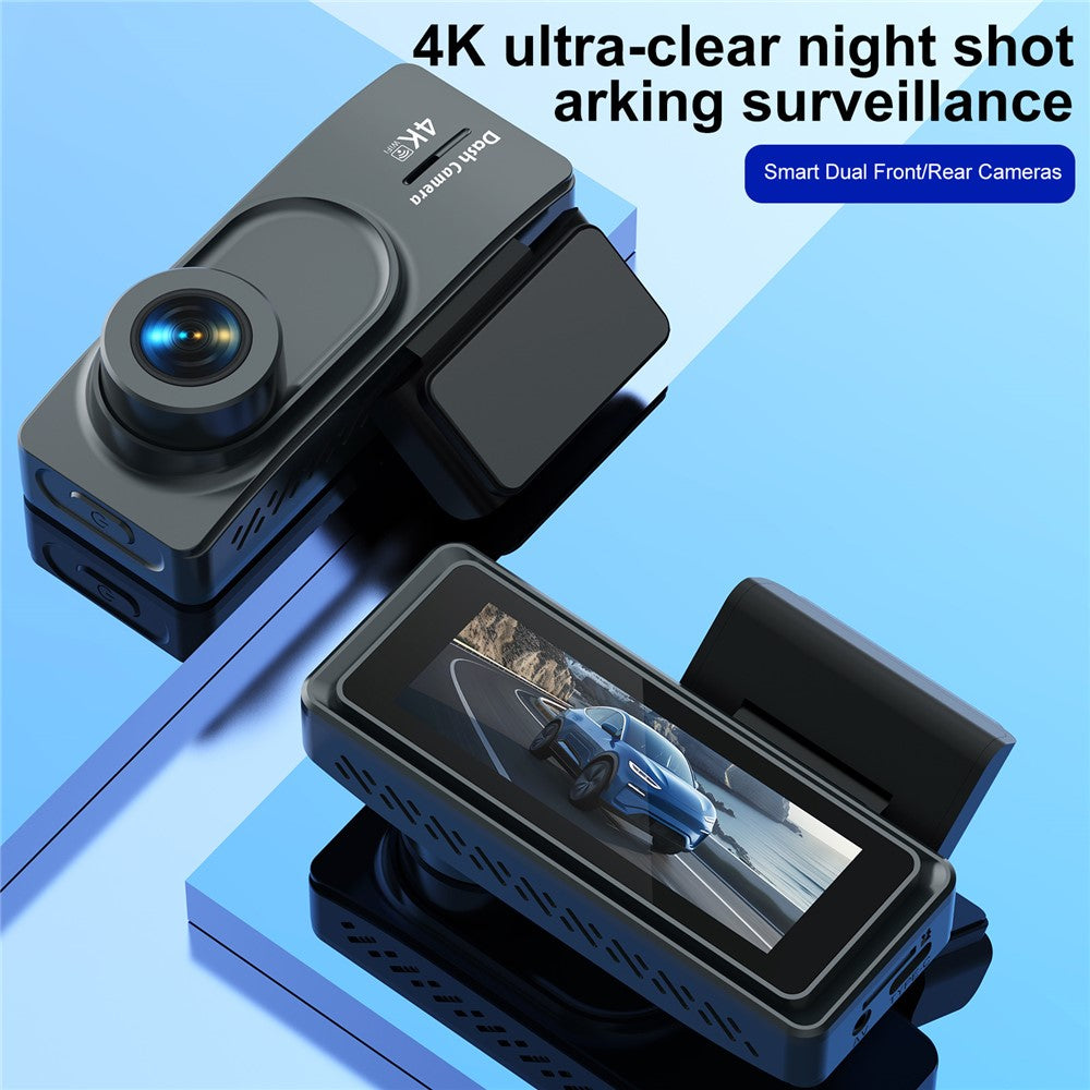 L50 4K Dash Cam Front Rear Dual Camera 160 Degree Wide Angle WiFi Parking Monitor Driving Recorder