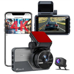 Y06 4K front + 2K rear dashcam, 3,0" IPS-skærm, loop-optagelse, nattesyn, kamera til optagelse af kørsel