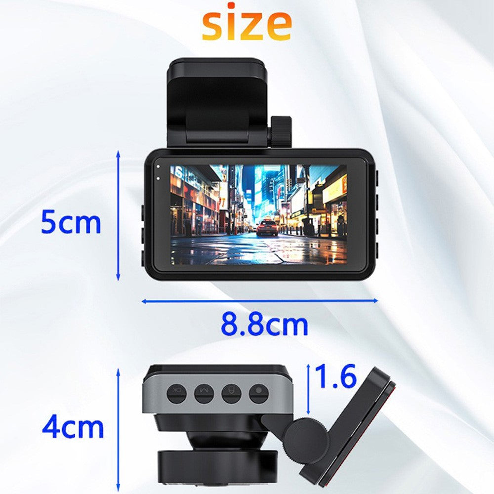 Y06 4K front + 2K rear dashcam, 3,0" IPS-skærm, loop-optagelse, nattesyn, kamera til optagelse af kørsel
