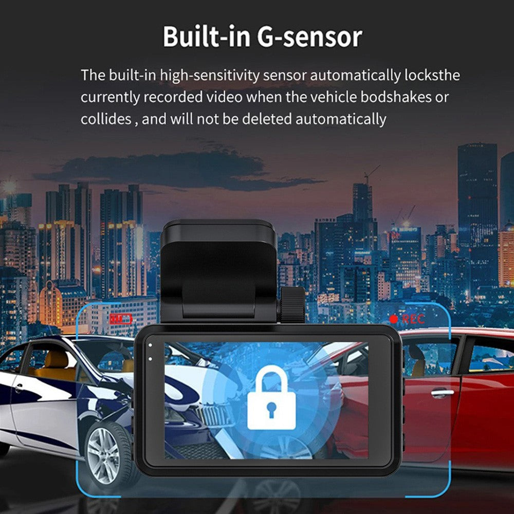 Y06 4K front + 2K rear dashcam, 3,0" IPS-skærm, loop-optagelse, nattesyn, kamera til optagelse af kørsel