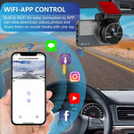 Y06 4K front + 2K rear dashcam, 3,0" IPS-skærm, loop-optagelse, nattesyn, kamera til optagelse af kørsel