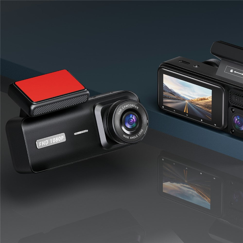 9716 3 Channel Car Dash Cam WiFi 1080P FHD Wide Angle Night Vision Front Rear Interior Camera for Car Recording