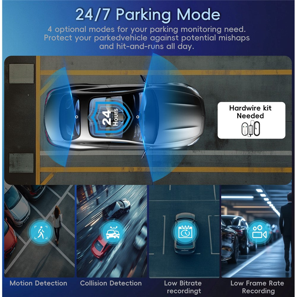 K17 Dual 4K Dash Cam Front and Rear Camera HDR Night Vision ADAS GPS Tracking 24H Parking Monitor Car DVR